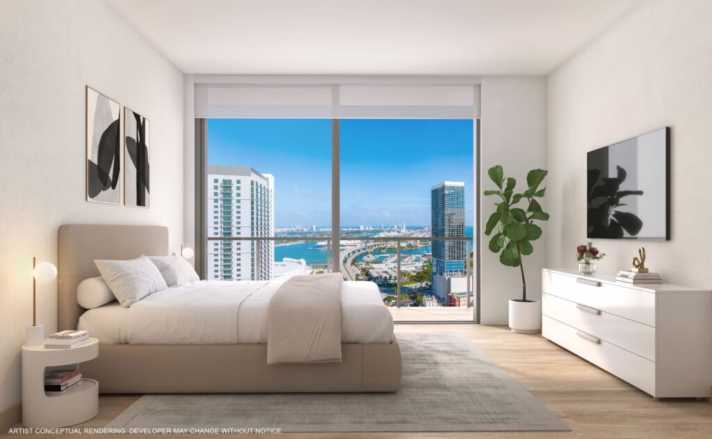 Miami World Center bedroom